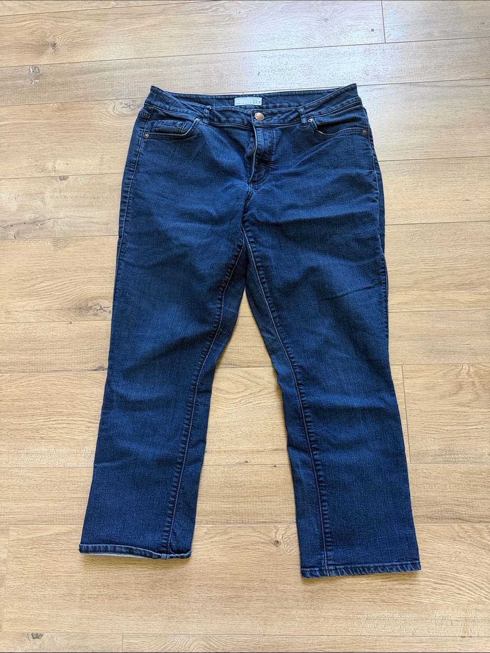 LOFT Women's Dark Indigo Straight Leg Jeans